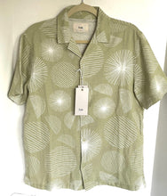 Load image into Gallery viewer, Folk Clothing Jay Shirt Mens Khaki Short Sleeve Cotton Geometric Relaxed Button