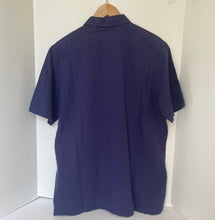 Load image into Gallery viewer, Folk Mast Shirt Mens Large Blue Short Sleeve Cotton Linen Camp Southwestern