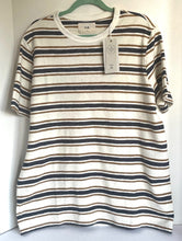 Load image into Gallery viewer, Folk Radcliffe Shirt Mens Extra Large XL Cotton Striped Ivory T-Shirt Relaxed fit