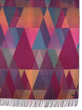 Load image into Gallery viewer, Fraas Throw Blanket Large Oblong Geometric Woven Cashmink Fringe OekoTex Multi