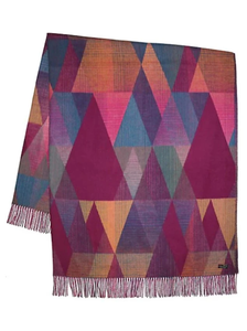 Fraas Throw Blanket Large Oblong Geometric Woven Cashmink Fringe OekoTex Multi