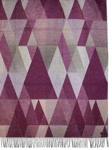 Fraas Throw Blanket Large Purple Oblong Woven Cashmink Fringe Geometric OekoTex