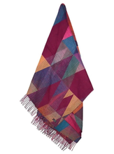 Load image into Gallery viewer, Fraas Throw Blanket Large Geometric Woven Cashmink Fringe Multicolor OekoTex