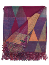 Load image into Gallery viewer, Fraas Throw Blanket Large Oblong Geometric Woven Cashmink Fringe OekoTex Multi