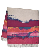 Load image into Gallery viewer, Fraas Throw Blanket Pink Large Woven Cashmink Fringed 60 x 70 Oeko-Tex Watercolor