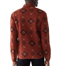 Load image into Gallery viewer, Frank And Oak Half Zip Polar Fleece Mens XL Red Relaxed Fit Geo Pattern Sweatshirt