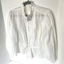 Load image into Gallery viewer, Free People Best of Me Blouse Womens Medium White Cotton Boho Long Sleeve