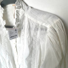 Load image into Gallery viewer, Free People Best of Me Blouse Womens Medium White Cotton Boho Long Sleeve