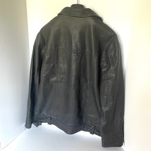 Load image into Gallery viewer, Black leather jacket on a white background