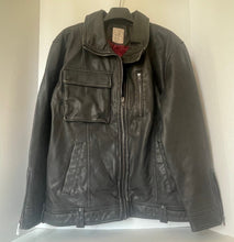 Load image into Gallery viewer, Black leather jacket on a white background