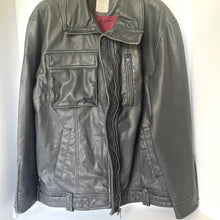Load image into Gallery viewer, Black leather jacket on a white background