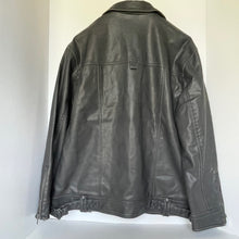 Load image into Gallery viewer, Black leather jacket on a white background