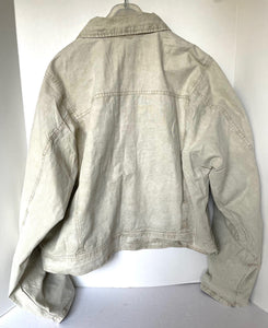 Free People Suzy Jacket Womens Large Cotton Linen Boxy Oversized Vintage White