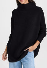 Load image into Gallery viewer, Free People Sweater Womens Large Black Ottoman Mock Neck Slouchy Tunic Cotton