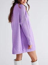Load image into Gallery viewer, Free People Sweater Womens Large Purple Ottoman Slouchy Tunic Cotton Oversized