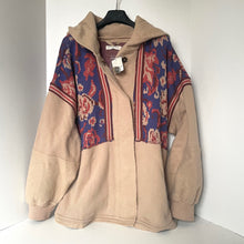 Load image into Gallery viewer, Free People Bowery Cardigan Hoodie Jacket Cotton Oversized Slouchy Floral Beige