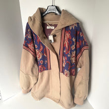 Load image into Gallery viewer, Free People Bowery Cardigan Hoodie Jacket Cotton Oversized Slouchy Floral Beige
