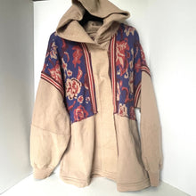 Load image into Gallery viewer, Free People Bowery Cardigan Hoodie Jacket Cotton Oversized Slouchy Floral Beige