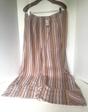 Load image into Gallery viewer, Striped skirt on a hanger against a white background