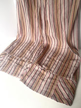 Load image into Gallery viewer, Striped fabric with a pattern of brown and beige lines on a white background