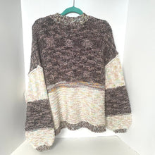Load image into Gallery viewer, Textured sweater with color-block design on a white background