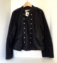 Load image into Gallery viewer, Free People Lotty Velvet Jacket Womens XL Black Double Breasted Military Blazer