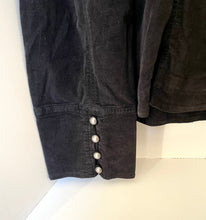 Load image into Gallery viewer, Free People Lotty Velvet Jacket Womens XL Black Double Breasted Military Blazer
