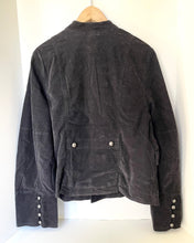 Load image into Gallery viewer, Free People Lotty Velvet Jacket Womens XL Black Double Breasted Military Blazer
