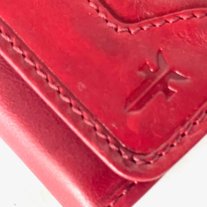 Frye Melissa Slim Wallet Womens Red Leather Bifold Flap Snap Continental