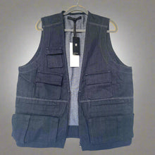 Load image into Gallery viewer, G-STAR Raw Men&#39;s GSRR Vest Blue Denim Utility Pockets Research Photography