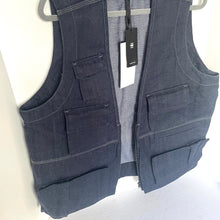 Load image into Gallery viewer, G-STAR Raw Men&#39;s GSRR Vest Blue Denim Utility Pockets Research Photography