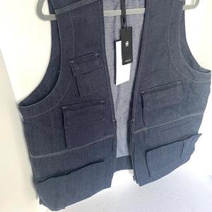 G-STAR Raw Men's GSRR Vest Blue Denim Utility Pockets Research Photography