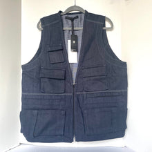 Load image into Gallery viewer, G-STAR Raw Men&#39;s GSRR Vest Blue Denim Utility Pockets Research Photography