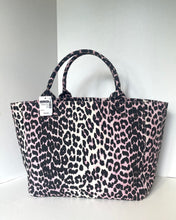 Load image into Gallery viewer, Leopard print tote bag on a white background