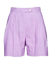 Load image into Gallery viewer, GANT Shorts Womens Purple 12 Straight Leg Pleated Linen Blend Lightweight 42