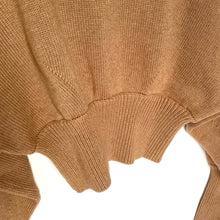 Load image into Gallery viewer, Close-up of a brown knitted sweater on a white background