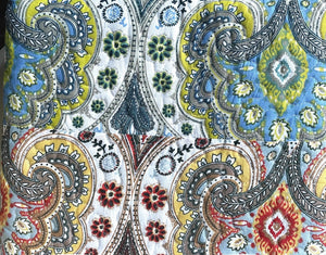 Genoa Quilt Twin Cotton Paisley Print Multicolor 68 x 86 Handcrafted Oblong