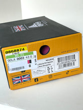 Load image into Gallery viewer, A Gola brand shoebox in yellow and black, showing product code WS 01 and featuring a white barcode label with shoe details.