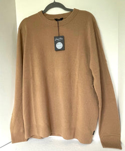 Good Man Cashmere Sweater Mens Extra Large XL Crew Neck Warm Sand Luxe