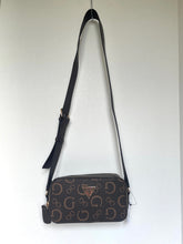 Load image into Gallery viewer, Guess Charlestown Small Crossbody Bag Brown Logo Double Zip Camera Bag