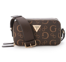 Load image into Gallery viewer, Guess Charlestown Small Crossbody Bag Brown Logo Double Zip Camera Bag