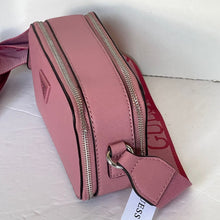 Load image into Gallery viewer, Guess Charlestown Small Crossbody Camera Bag Pink Double Zip Guitar Strap