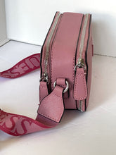 Load image into Gallery viewer, Guess Charlestown Small Crossbody Camera Bag Pink Double Zip Guitar Strap