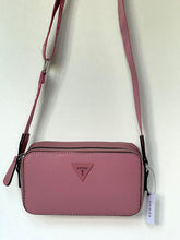 Load image into Gallery viewer, Guess Charlestown Small Crossbody Camera Bag Pink Double Zip Guitar Strap