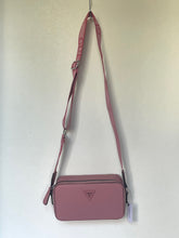 Load image into Gallery viewer, Guess Charlestown Small Crossbody Camera Bag Pink Double Zip Guitar Strap