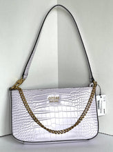 Load image into Gallery viewer, Guess Shoulder Bag Mini Womens Pink Small Croc Faux Leather Slim Lilac