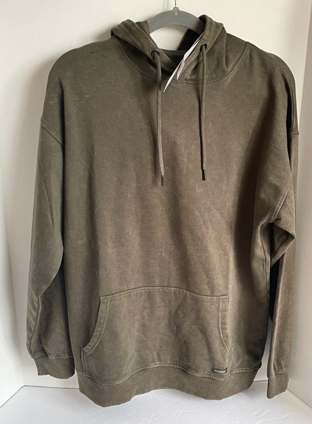 HUDSON Hoodie Sweatshirt Mens Small Green Pullover Cotton Kangaroo Pocket