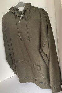 HUDSON Hoodie Sweatshirt Mens Small Green Pullover Cotton Kangaroo Pocket