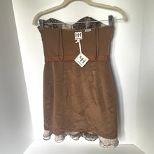 Load image into Gallery viewer, Haute Hippie Strapless Snake Print Silk Chiffon Tiered Mini Dress Womens Small