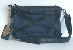 Hedgren Terra Crossbody Blue Water Resistant Nylon Slim Shoulder Bag